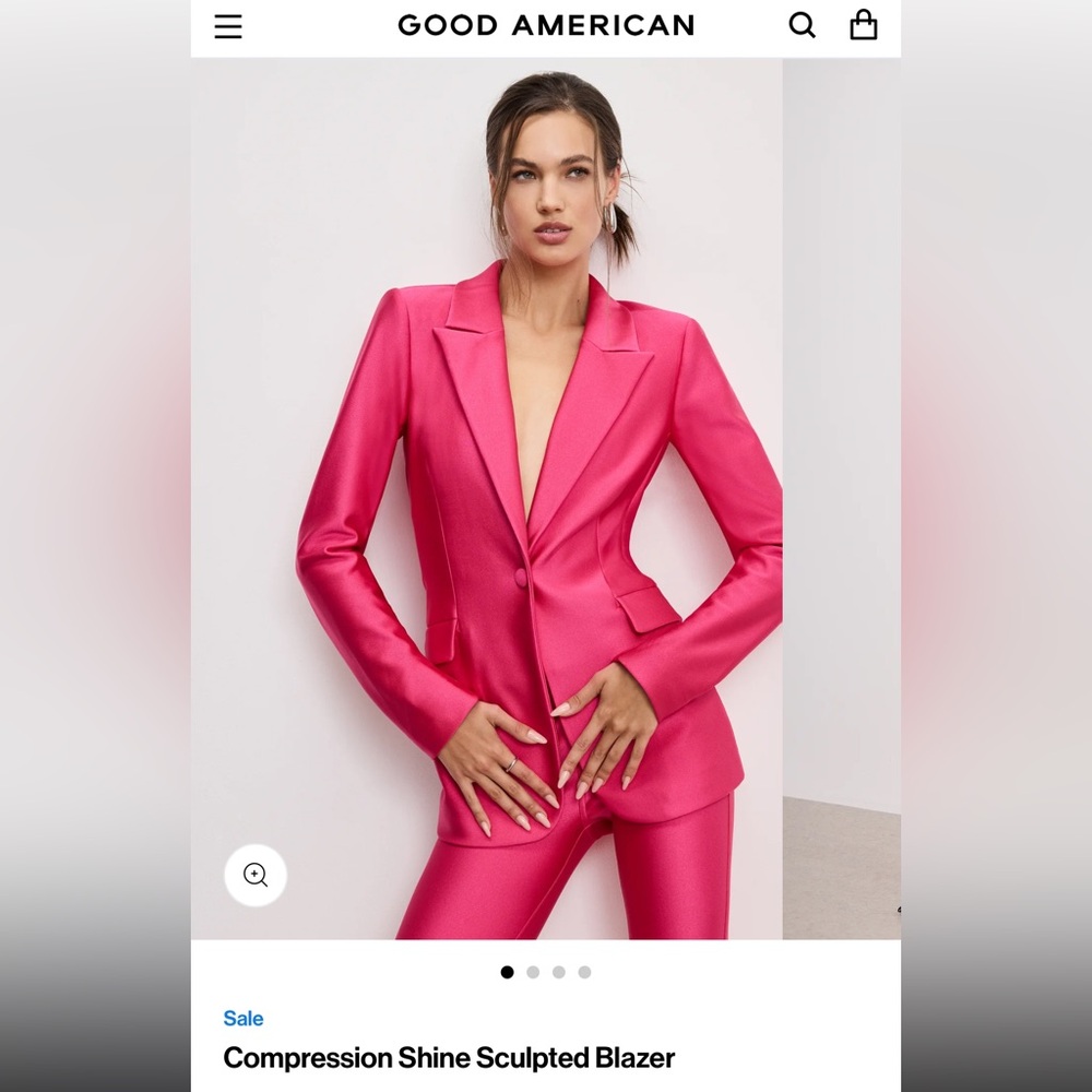 Good American Hot Pink Tailored Blazer